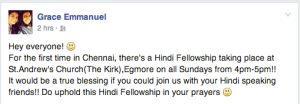 Hindi Service at St. Andrews Kirk